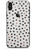 Brown Watercolor Dots over White - iPhone X Skin-Kit