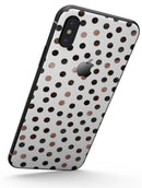 Brown Watercolor Dots over White - iPhone X Skin-Kit
