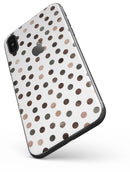 Brown Watercolor Dots over White - iPhone X Skin-Kit