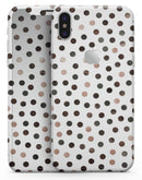 Brown Watercolor Dots over White - iPhone X Skin-Kit