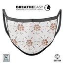 Brown Watercolor Flowers V1 - Made in USA Mouth Cover Unisex Anti-Dust Cotton Blend Reusable & Washable Face Mask with Adjustable Sizing for Adult or Child