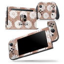 Brown Watercolor Flowers V2 - Skin Wrap Decal for Nintendo Switch Lite Console & Dock - 3DS XL - 2DS - Pro - DSi - Wii - Joy-Con Gaming Controller