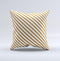 Brown & White Striped Pattern Ink-Fuzed Decorative Throw Pillow