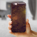 Brown and Gold Geometric Triangles iPhone 6/6s or 6/6s Plus 2-Piece Hybrid INK-Fuzed Case