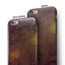 Brown and Gold Geometric Triangles iPhone 6/6s or 6/6s Plus 2-Piece Hybrid INK-Fuzed Case