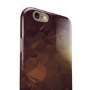 Brown and Gold Geometric Triangles iPhone 6/6s or 6/6s Plus 2-Piece Hybrid INK-Fuzed Case