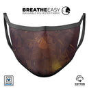 Brown and Gold Geometric Triangles - Made in USA Mouth Cover Unisex Anti-Dust Cotton Blend Reusable & Washable Face Mask with Adjustable Sizing for Adult or Child