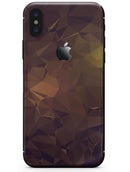 Brown and Gold Geometric Triangles - iPhone X Skin-Kit