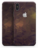 Brown and Gold Geometric Triangles - iPhone X Skin-Kit