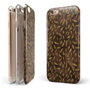Brown and Gold Leaf Pattern iPhone 6/6s or 6/6s Plus 2-Piece Hybrid INK-Fuzed Case