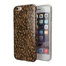 Brown and Gold Leaf Pattern iPhone 6/6s or 6/6s Plus 2-Piece Hybrid INK-Fuzed Case