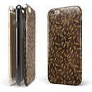 Brown and Gold Leaf Pattern iPhone 6/6s or 6/6s Plus 2-Piece Hybrid INK-Fuzed Case
