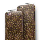 Brown and Gold Leaf Pattern iPhone 6/6s or 6/6s Plus 2-Piece Hybrid INK-Fuzed Case