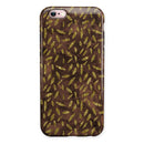 Brown and Gold Leaf Pattern iPhone 6/6s or 6/6s Plus 2-Piece Hybrid INK-Fuzed Case