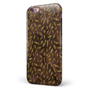 Brown and Gold Leaf Pattern iPhone 6/6s or 6/6s Plus 2-Piece Hybrid INK-Fuzed Case