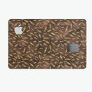 Brown and Gold Leaf Pattern - Premium Protective Decal Skin-Kit for the Apple Credit Card