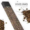 Brown and Gold Leaf Pattern - Premium Decal Protective Skin-Wrap Sticker compatible with the Juul Labs vaping device