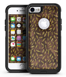 Brown and Gold Leaf Pattern - iPhone 7 or 7 Plus Commuter Case Skin Kit