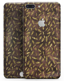 Brown and Gold Leaf Pattern - Skin-kit for the iPhone 8 or 8 Plus