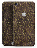 Brown and Gold Leaf Pattern - Skin-kit for the iPhone 8 or 8 Plus