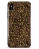 Brown and Gold Leaf Pattern - iPhone X Clipit Case