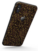 Brown and Gold Leaf Pattern - iPhone X Skin-Kit
