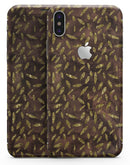 Brown and Gold Leaf Pattern - iPhone X Skin-Kit