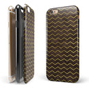Brown and Gold Watercolor Cheveron iPhone 6/6s or 6/6s Plus 2-Piece Hybrid INK-Fuzed Case