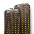 Brown and Gold Watercolor Cheveron iPhone 6/6s or 6/6s Plus 2-Piece Hybrid INK-Fuzed Case