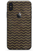 Brown and Gold Watercolor Cheveron - iPhone X Skin-Kit