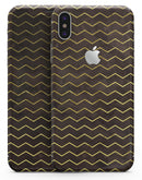 Brown and Gold Watercolor Cheveron - iPhone X Skin-Kit