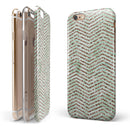 Brown and Green Glimmer Chevron iPhone 6/6s or 6/6s Plus 2-Piece Hybrid INK-Fuzed Case