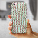 Brown and Green Glimmer Chevron iPhone 6/6s or 6/6s Plus 2-Piece Hybrid INK-Fuzed Case