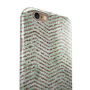 Brown and Green Glimmer Chevron iPhone 6/6s or 6/6s Plus 2-Piece Hybrid INK-Fuzed Case