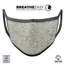 Brown and Green Glimmer Chevron - Made in USA Mouth Cover Unisex Anti-Dust Cotton Blend Reusable & Washable Face Mask with Adjustable Sizing for Adult or Child