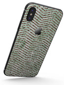 Brown and Green Glimmer Chevron - iPhone X Skin-Kit