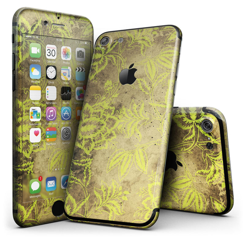Brown_and_Lime_Green_Floral_Damask_Pattern_-_iPhone_7_-_FullBody_4PC_v1.jpg