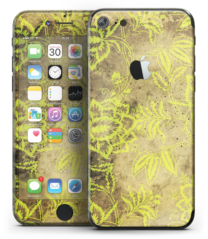 Brown_and_Lime_Green_Floral_Damask_Pattern_-_iPhone_7_-_FullBody_4PC_v2.jpg