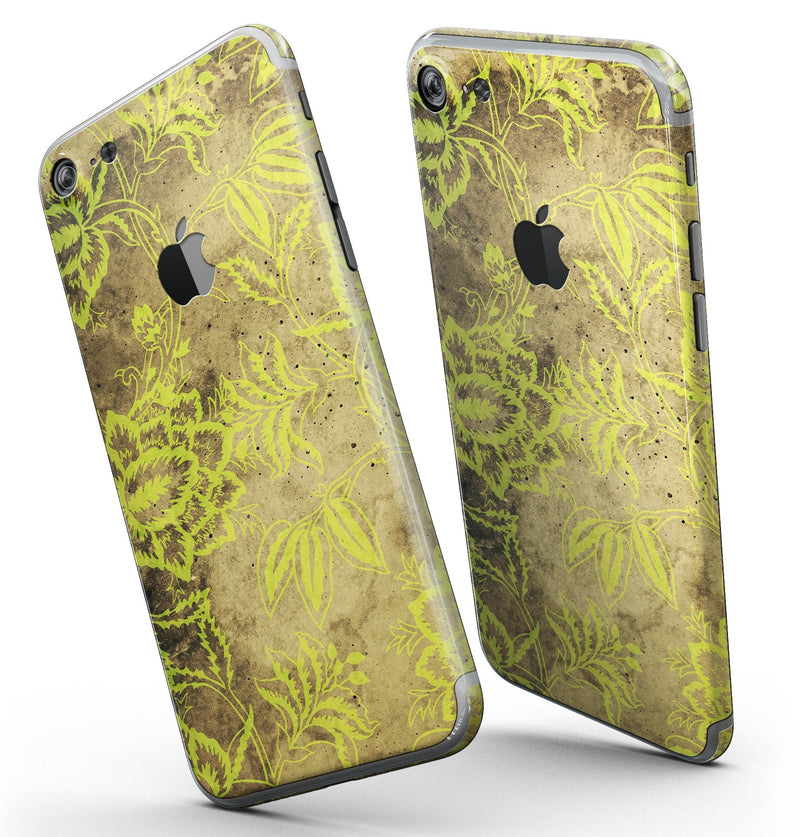 Brown_and_Lime_Green_Floral_Damask_Pattern_-_iPhone_7_-_FullBody_4PC_v3.jpg