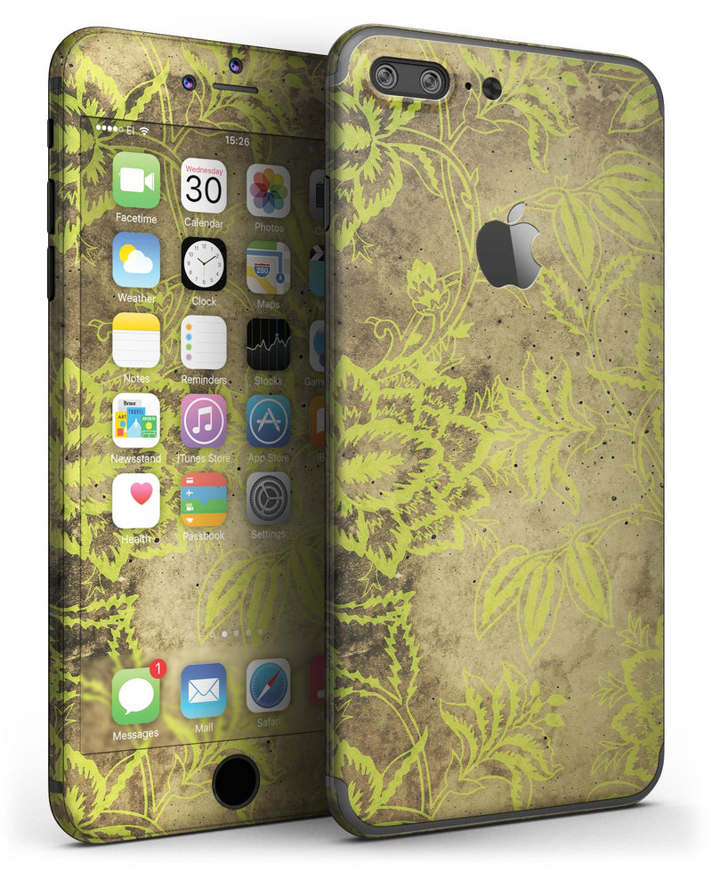Brown_and_Lime_Green_Floral_Damask_Pattern_-_iPhone_7_Plus_-_FullBody_4PC_v3.jpg