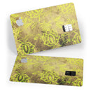 Brown and Lime Green Floral Damask Pattern - Premium Protective Decal Skin-Kit for the Apple Credit Card