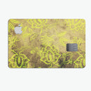 Brown and Lime Green Floral Damask Pattern - Premium Protective Decal Skin-Kit for the Apple Credit Card