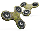 Brown and Lime Green Floral Damask Pattern Full-Body Fidget Spinner Skin-Kit