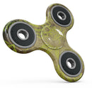 Brown and Lime Green Floral Damask Pattern Full-Body Fidget Spinner Skin-Kit