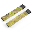 Brown and Lime Green Floral Damask Pattern - Premium Decal Protective Skin-Wrap Sticker compatible with the Juul Labs vaping device
