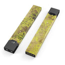 Brown and Lime Green Floral Damask Pattern - Premium Decal Protective Skin-Wrap Sticker compatible with the Juul Labs vaping device
