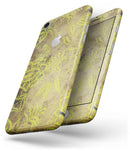 Brown and Lime Green Floral Damask Pattern - Skin-kit for the iPhone 8 or 8 Plus