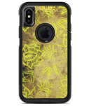 Brown and Lime Green Floral Damask Pattern - iPhone X OtterBox Case & Skin Kits