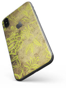 Brown and Lime Green Floral Damask Pattern - iPhone X Skin-Kit