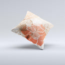 Brown and Orange Transparent Flowers ink-Fuzed Decorative Throw Pillow